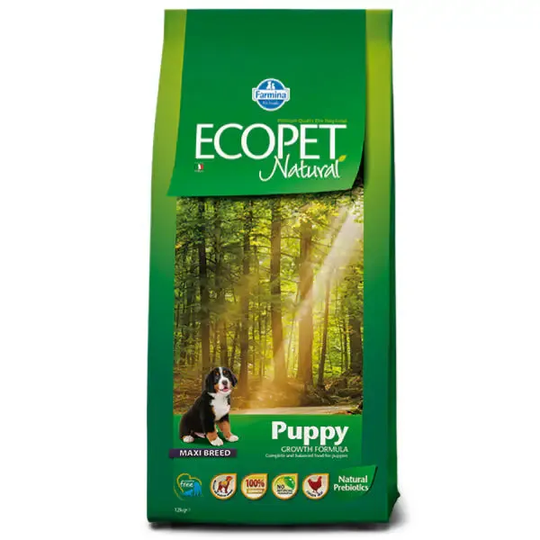 Ecopet Natural Puppy Maxi Dog Pollo 12 kg - Croccantini per cani - immagine 1