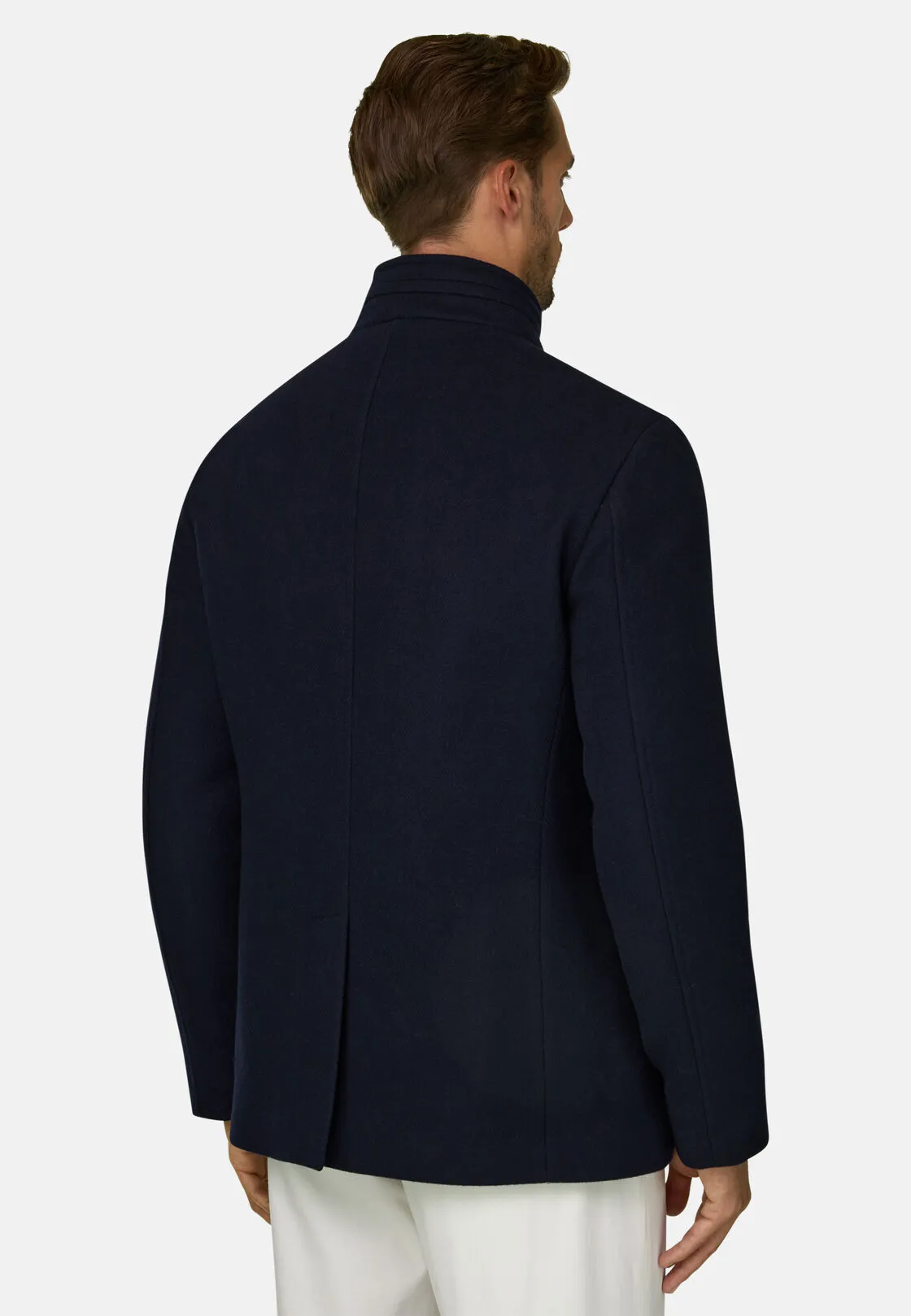 Boggi, Caban Imbottito In Misto Lana Melange, Uomo, Navy, Taglia: 46 - immagine 4