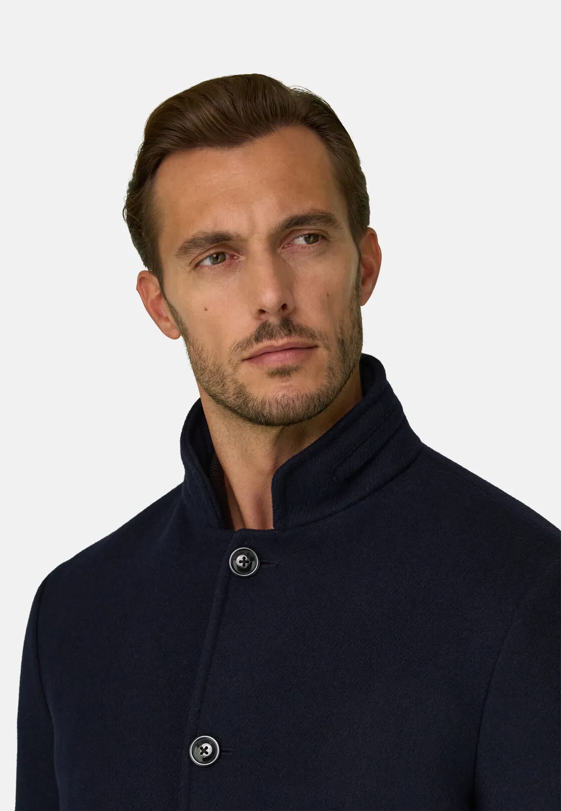 Boggi, Caban Imbottito In Misto Lana Melange, Uomo, Navy, Taglia: 46 - immagine 5