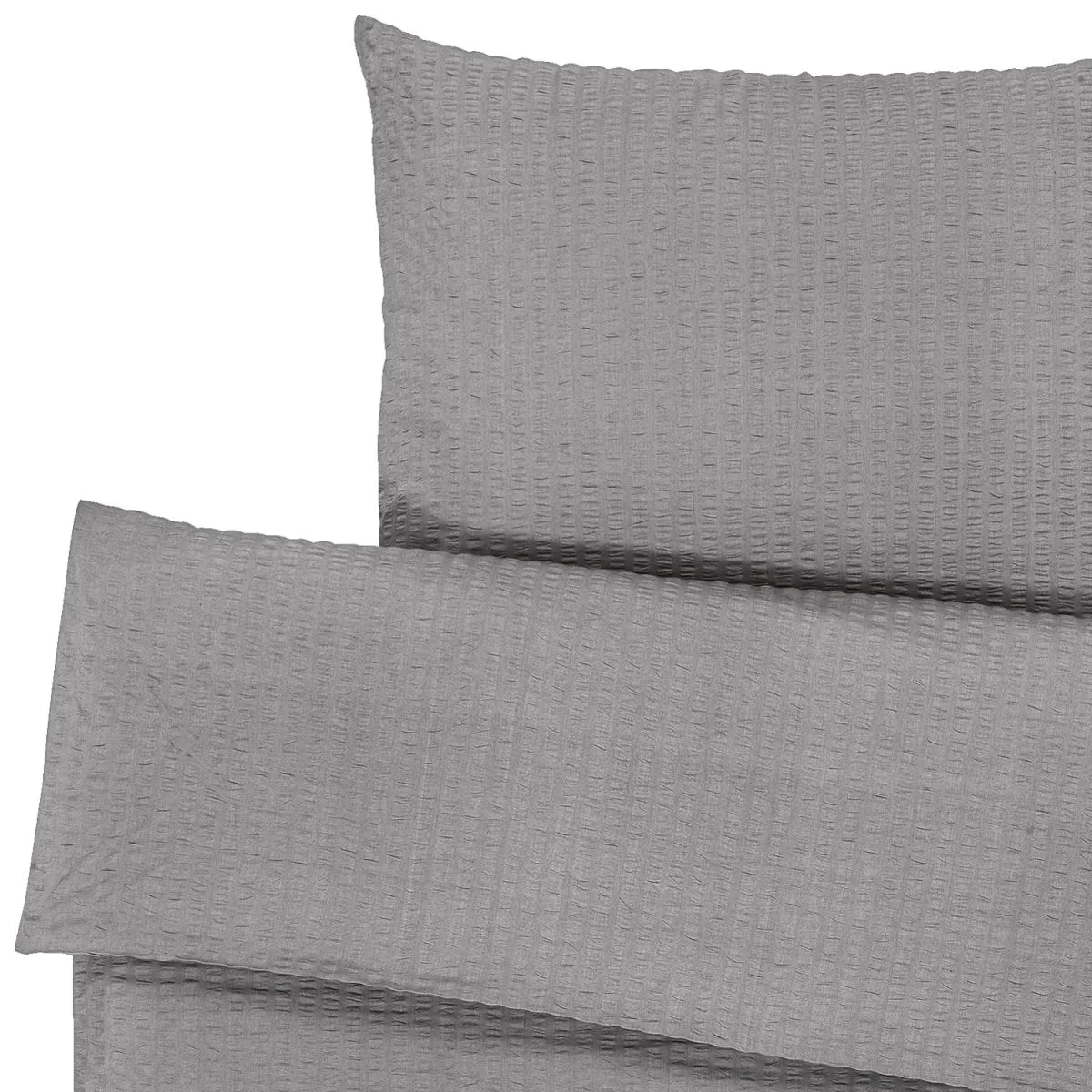 ERWIN M. Set copripiumino e federa Maiorca chiusura a zip; 140x200 cm (LxL), 70x90 cm (LxL); grigio - immagine 1