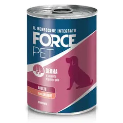 Forcepet Dog Adult Derma supporto di pelle e pelo Macinato 400 gr Salmone - Cibo umido per cani - immagine 1