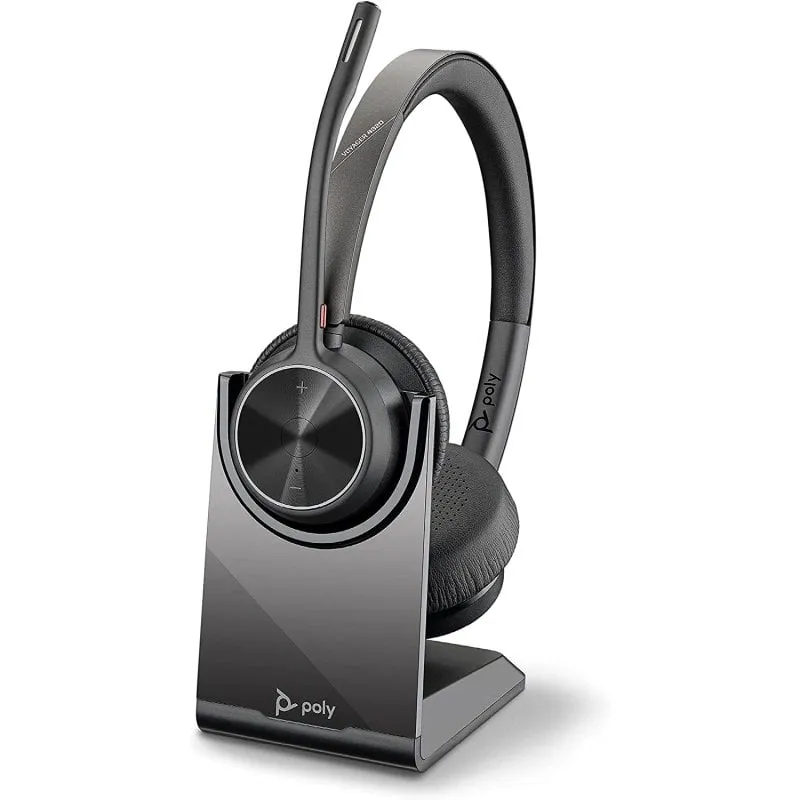 Cuffie wireless Poly Voyager 4320 UC con base di ricarica nere - immagine 1