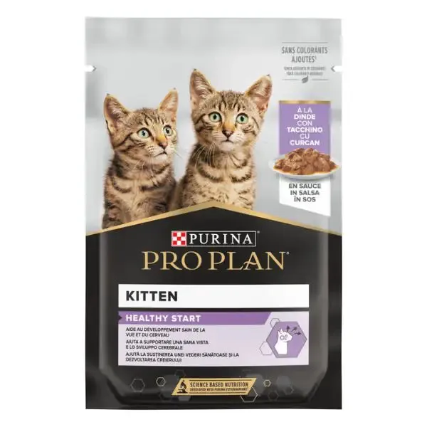 Purina Pro Plan Kitten Healthy Start Umido Gatti in Salsa 85 g Tacchino - confezione da 26 pezzi - Cibo umido per gatti - immagine 1