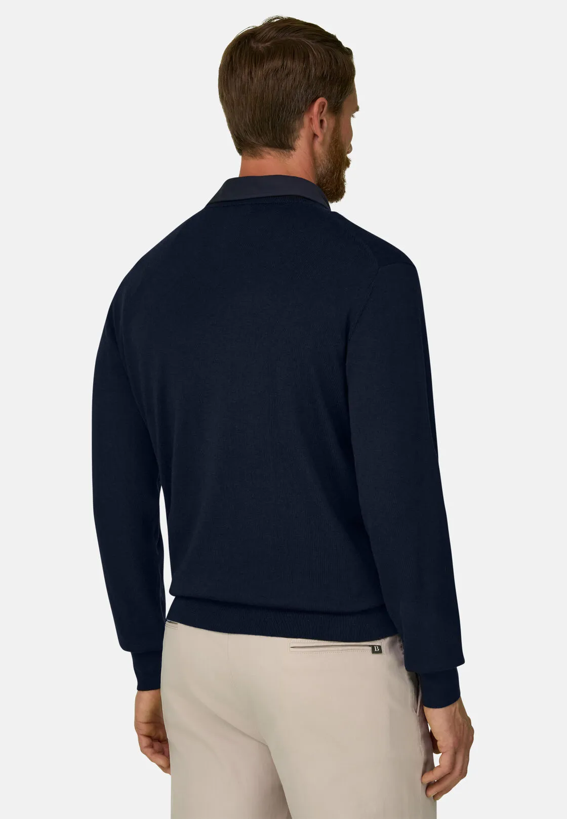 Boggi, Maglia Scollo V In Lana Merino Extrafine, Uomo, Navy, Taglia: M - immagine 4