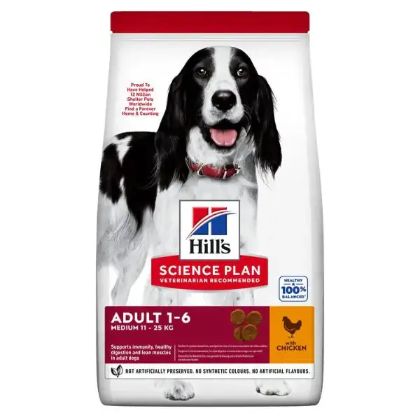 Hill's Science Plan Medium Adult Alimento per Cani con Pollo 14 kg - Croccantini per cani - immagine 1