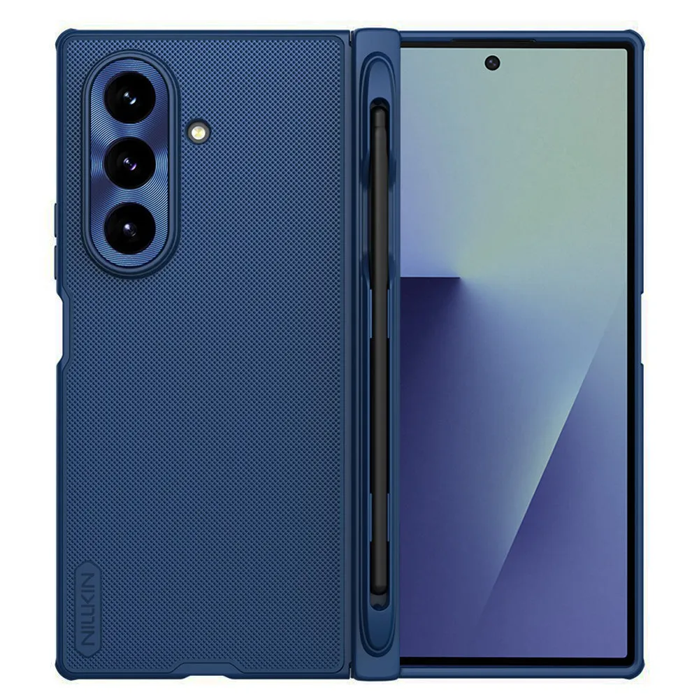 Custodia MagSafe per Samsung Galaxy Z Fold7 F966, Nillkin, Super Frosted Shield con Porta Penna, Blu - immagine 1
