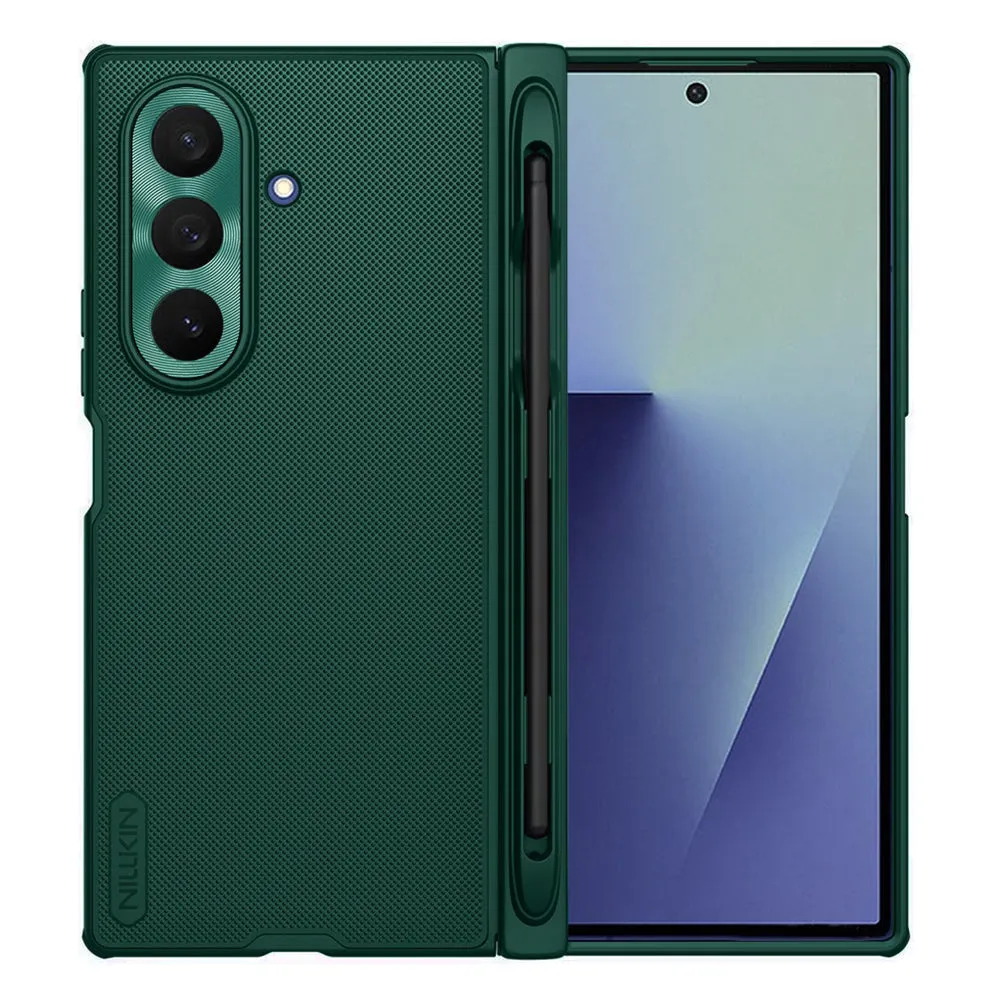 Custodia MagSafe per Samsung Galaxy Z Fold7 F966, Nillkin, Super Frosted Shield con Porta Penna, Verde Scuro - immagine 1