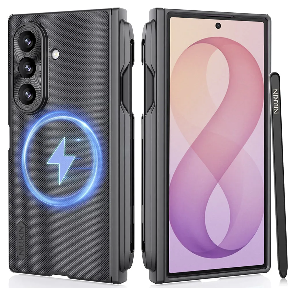 Custodia MagSafe per Samsung Galaxy Z Fold8 Ultra F976, Nillkin, Super Frosted Shield con Porta Penna, Nera - immagine 1