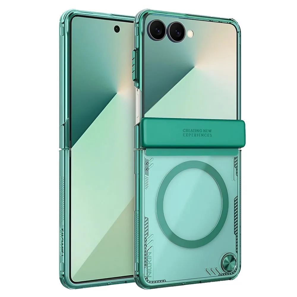 Custodia MagSafe per Samsung Galaxy Z Flip7 F766, Nillkin, Iceblade, Verde - immagine 1