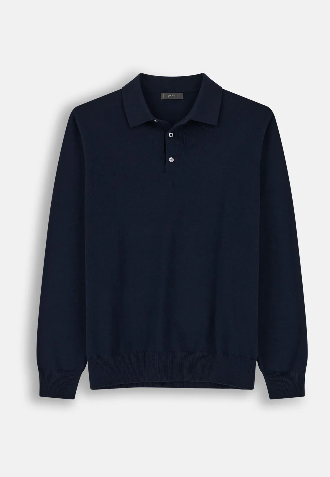 Boggi, Polo Di Maglia In Merino Extrafine, Uomo, Navy, Taglia: M - immagine 5