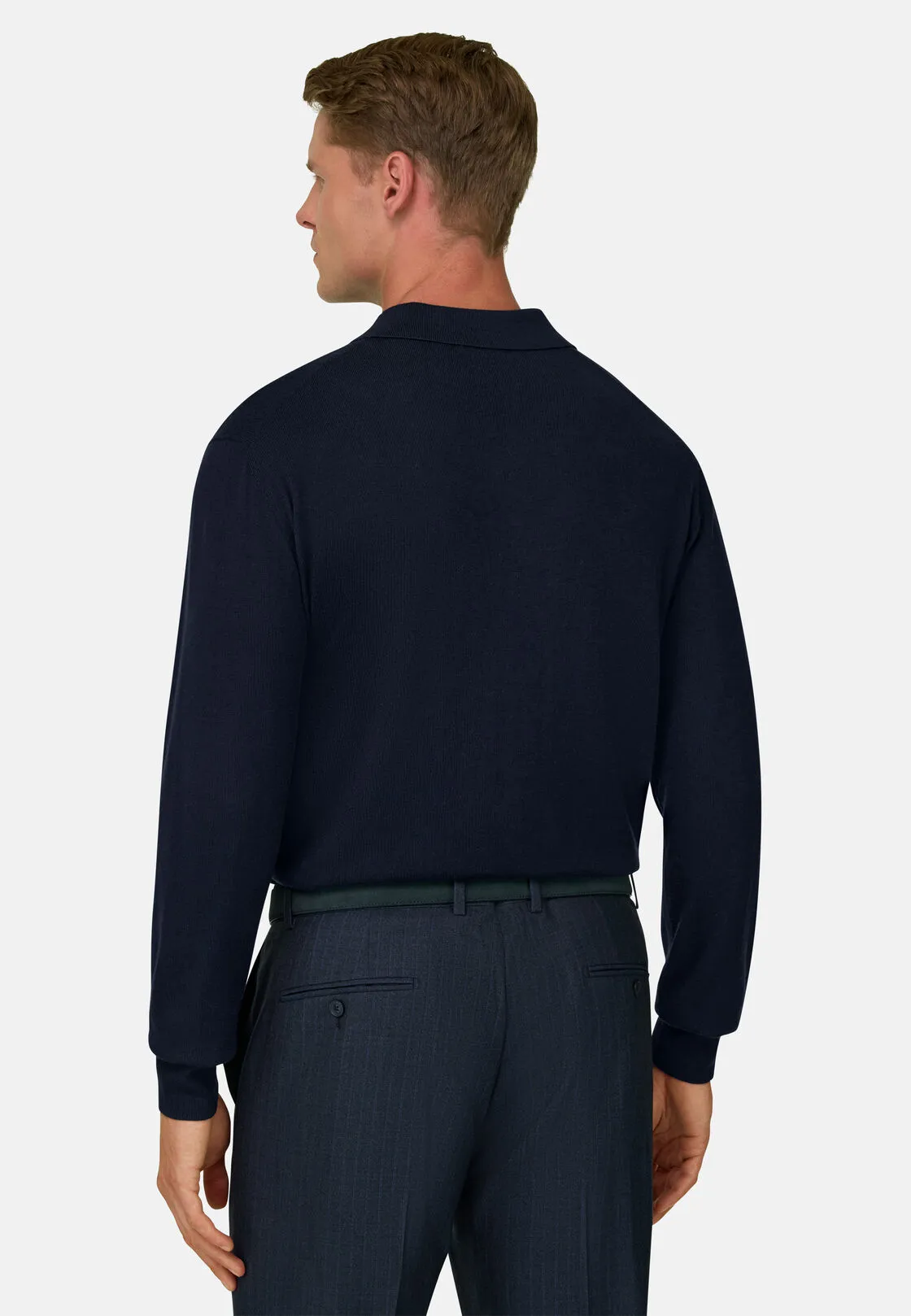 Boggi, Polo Di Maglia In Merino Extrafine, Uomo, Navy, Taglia: XL - immagine 4