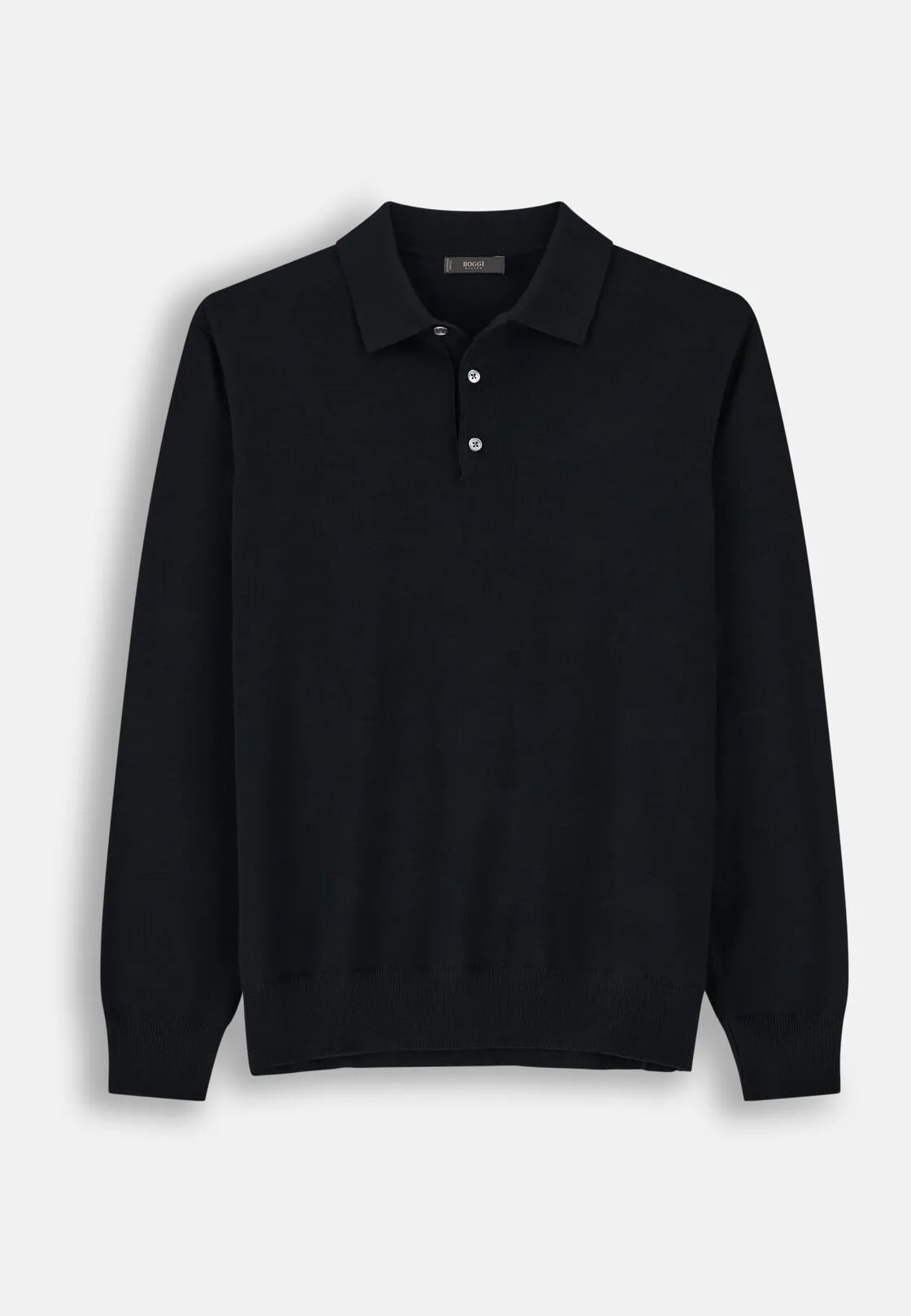Boggi, Polo Di Maglia In Merino Extrafine, Uomo, Nero, Taglia: L - immagine 5