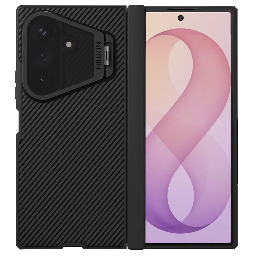 Custodia MagSafe per Samsung Galaxy Z Fold8 Ultra F976, Nillkin, CamShield Prop con copertura obiettivo nera trasparente, Nera - immagine 1