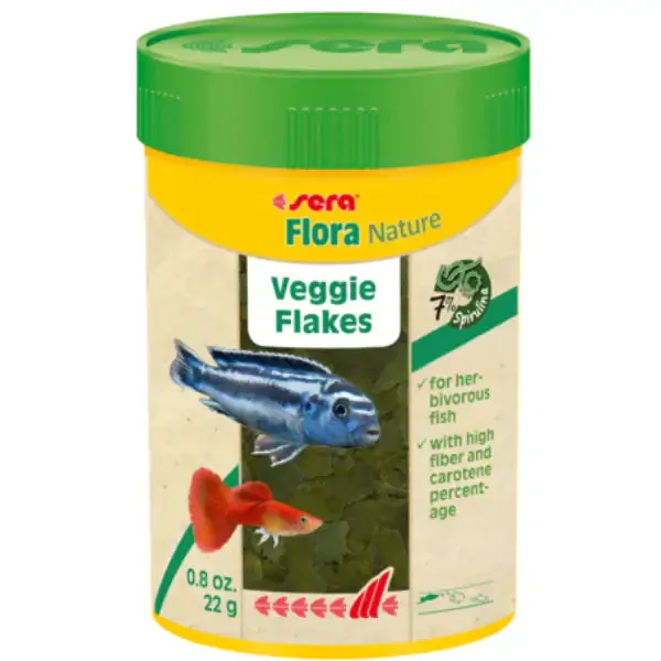 Sera Flora Nature mangime vegetariano in fiocchi per pesci ornamentali 22 gr (100 ml) - immagine 1