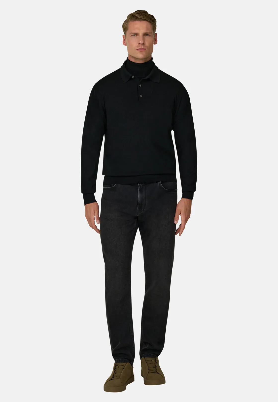 Boggi, Polo Di Maglia In Merino Extrafine, Uomo, Nero, Taglia: XXL - immagine 2
