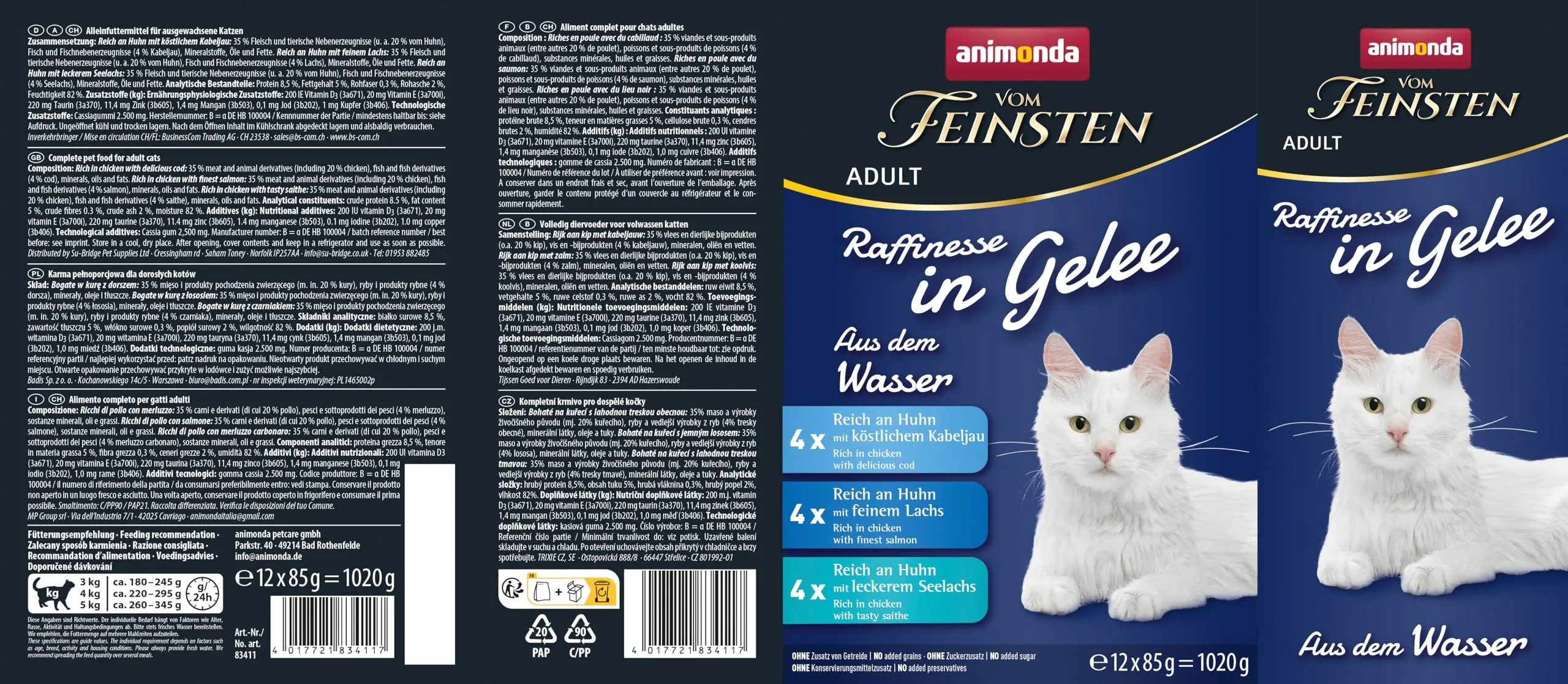 animonda Vom Feinsten Adult Raffinesse, Mix "dal Mare" (12x 85g) - immagine 7