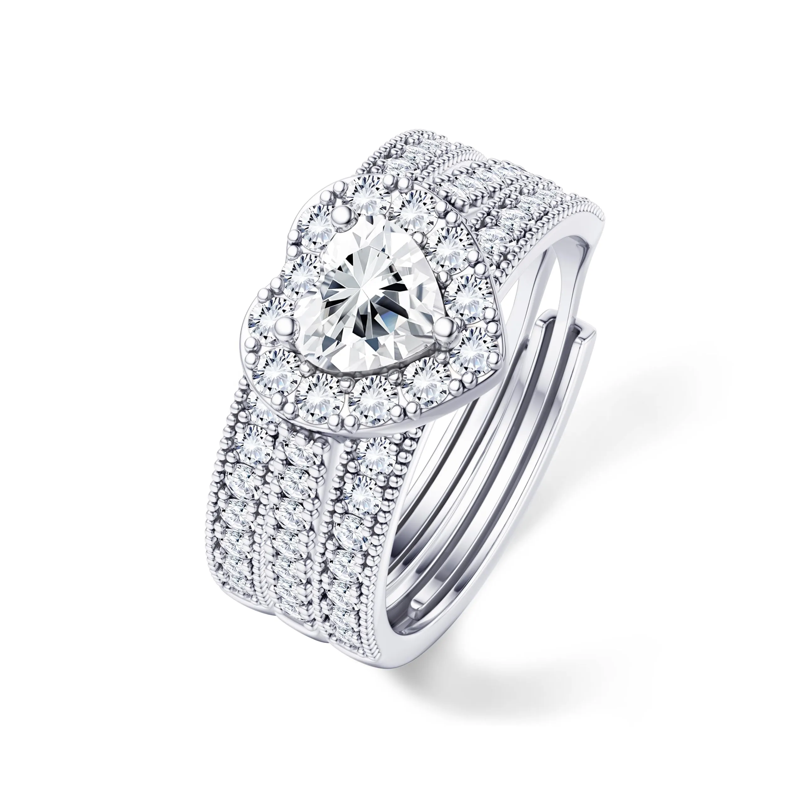 Lolias Cuore Anello Donna Color Argento Set Anelli Donna - immagine 1