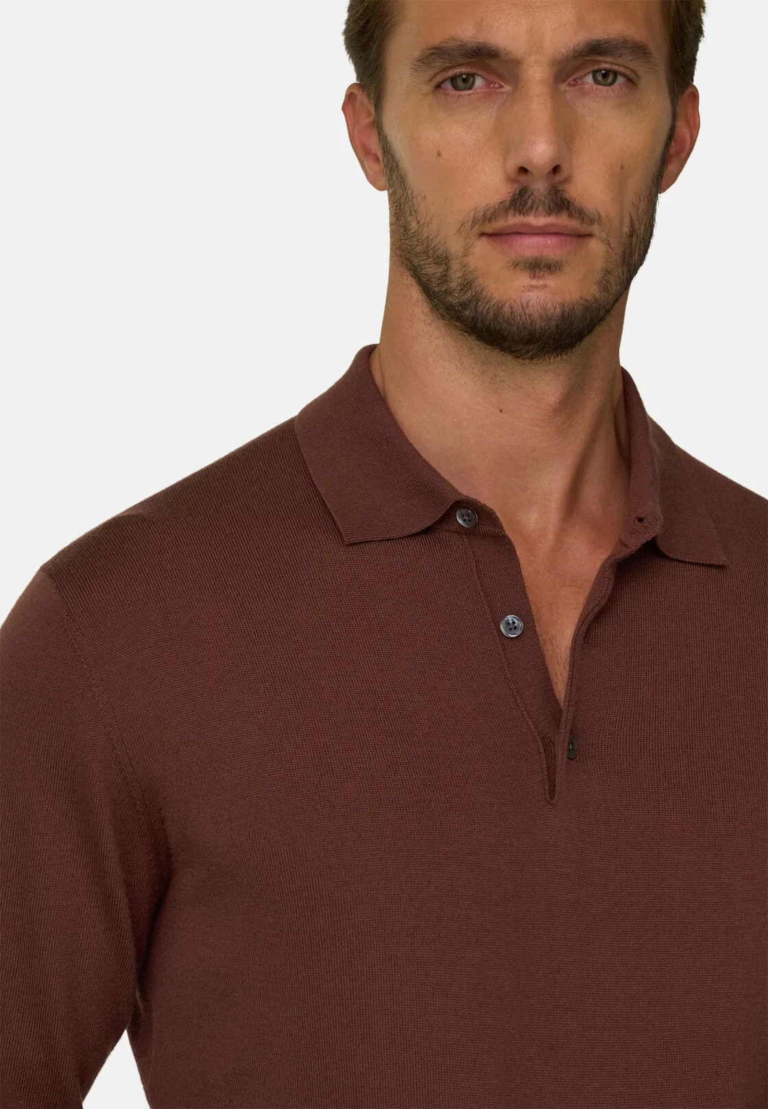 Boggi, Polo Di Maglia In Merino Extrafine, Uomo, Rouge, Taglia: S - immagine 3