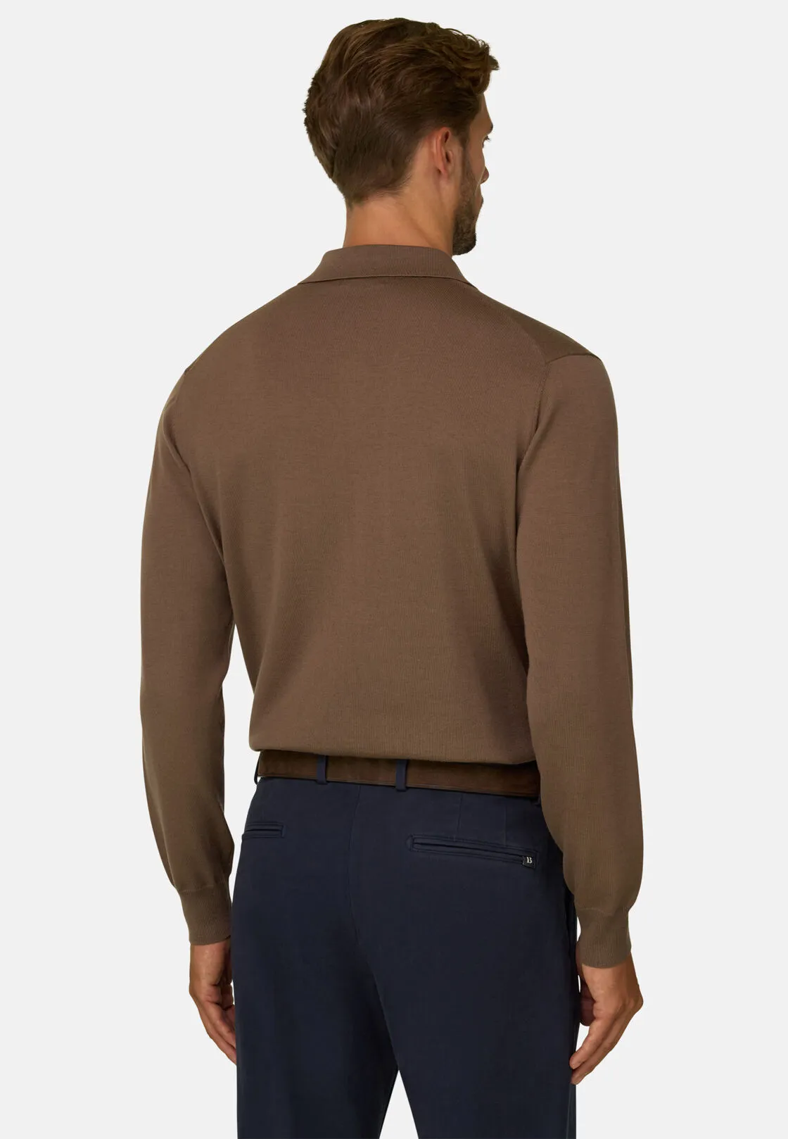 Boggi, Polo Di Maglia In Merino Extrafine, Uomo, Marrone, Taglia: M - immagine 4