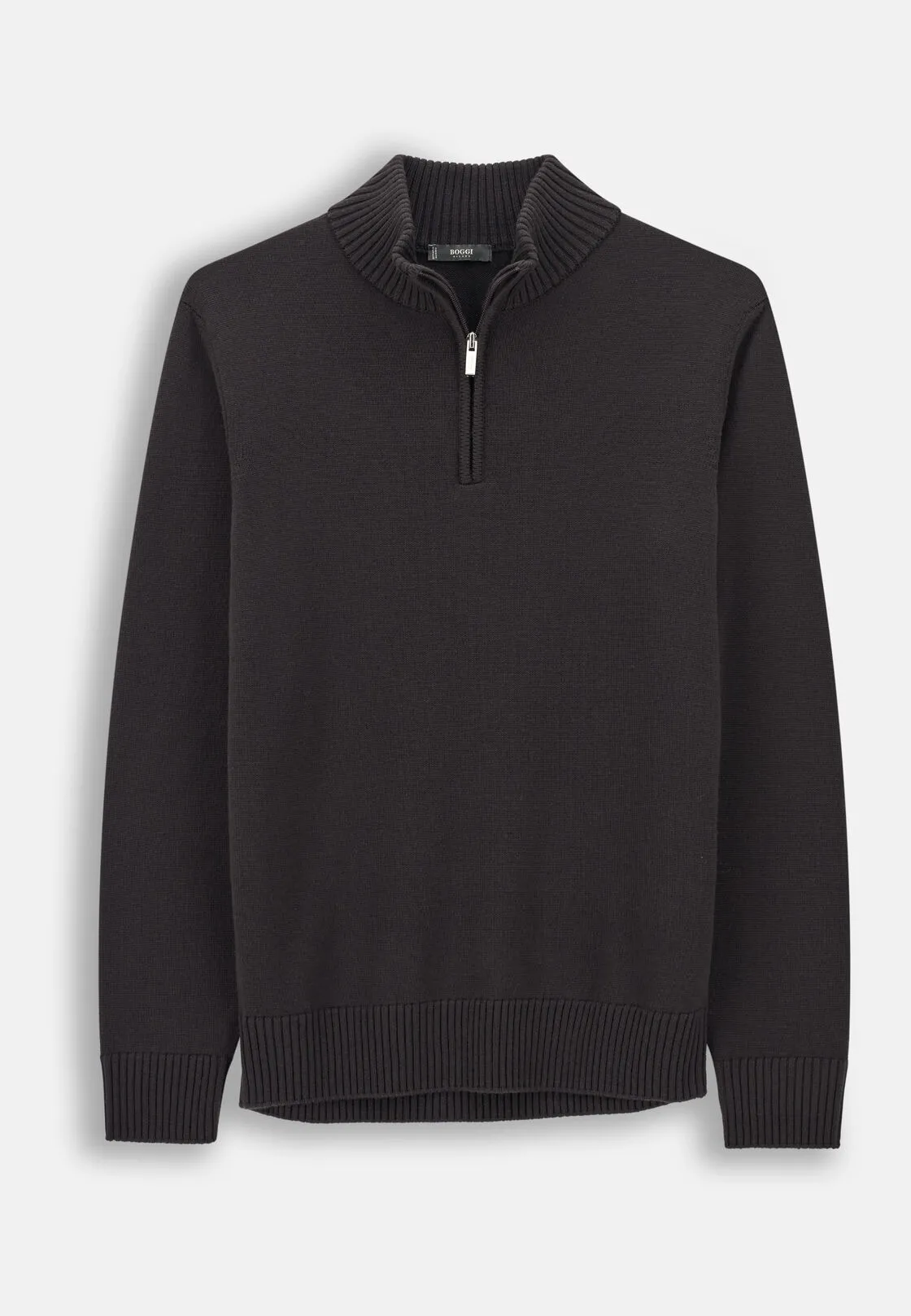 Boggi, Lupetto Mezza Zip In Lana Merino Superfine, Uomo, Marrone scuro, Taglia: XXL - immagine 5