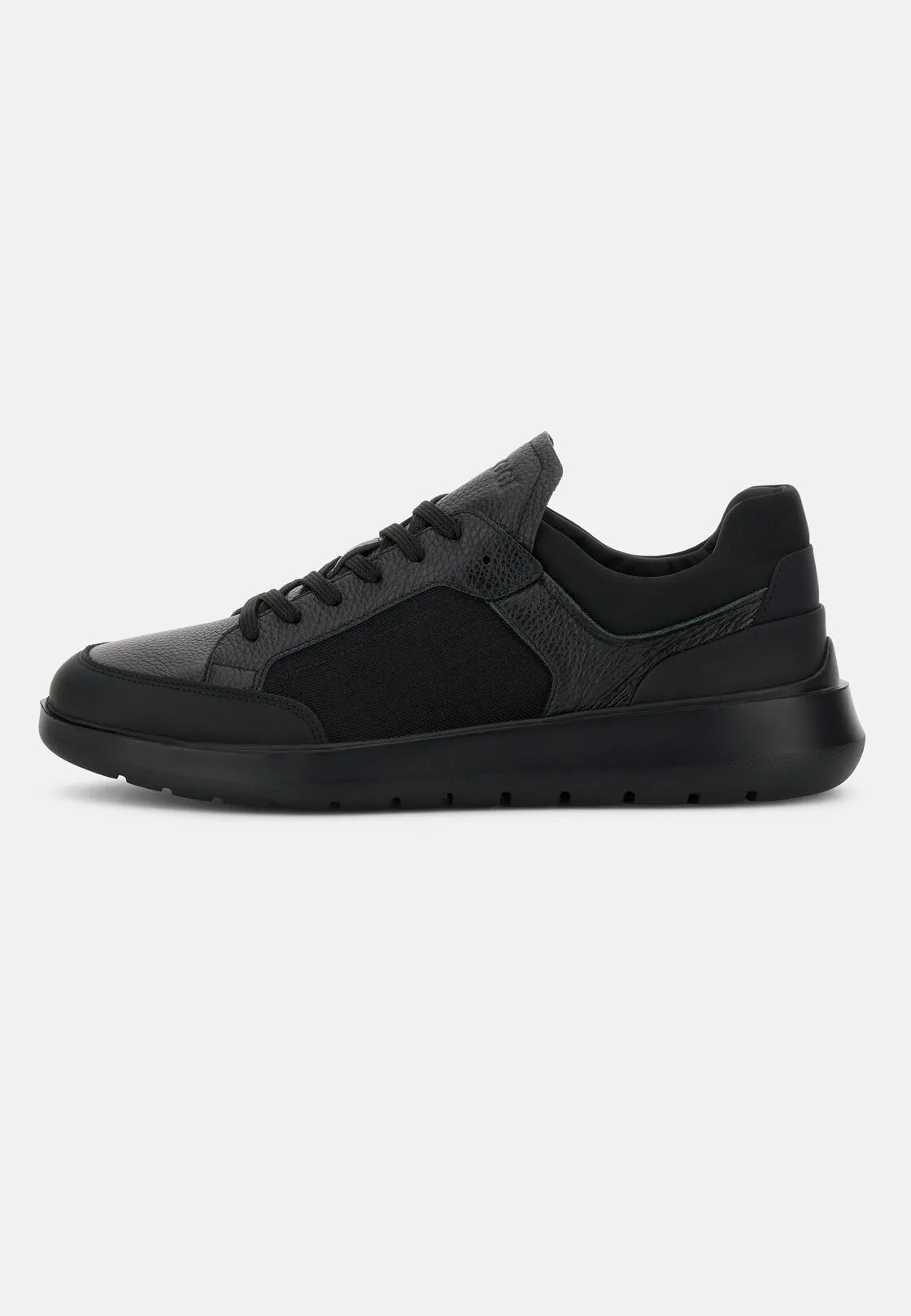 Boggi, Sneakers Nimbus In Pelle E Tessuto Tecnico, Uomo, Nero, Taglia: 40-6 - immagine 1