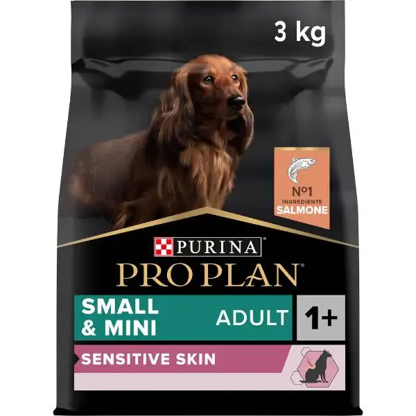 Purina Pro Plan Sensitive Skin Small & Mini Adult Crocchette Cane Salmone 3 kg - Croccantini per cani - immagine 1
