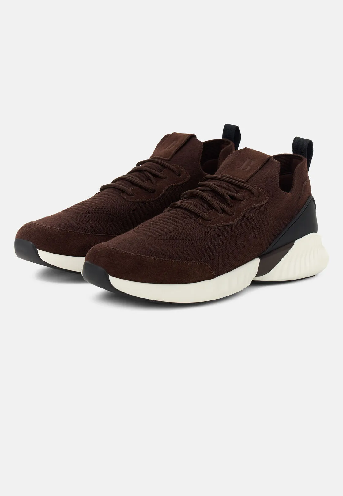 Boggi, Sneakers Willow In Filato Misto Lana, Uomo, Marrone scuro, Taglia: 42-8 - immagine 3