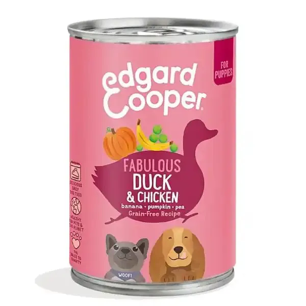 Edgard & Cooper Puppy Grain Free 400 gr Anatra e pollo - confezione da 6 pezzi - Cibo umido per cani - immagine 1