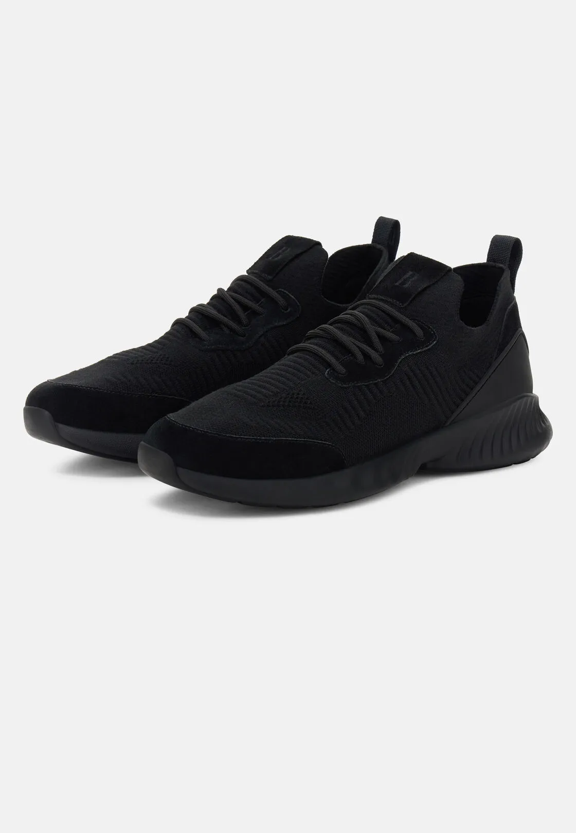 Boggi, Sneakers Willow In Filato Misto Lana, Uomo, Nero, Taglia: 40-6 - immagine 3