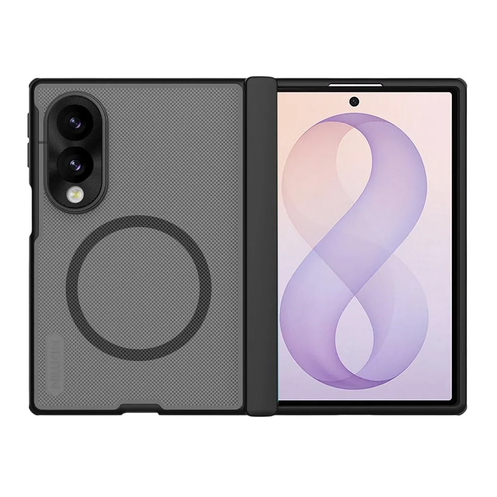 Custodia MagSafe per Samsung Galaxy Z Fold8 F971, Nillkin, Super Frosted Shield, Nero Trasparente - immagine 1