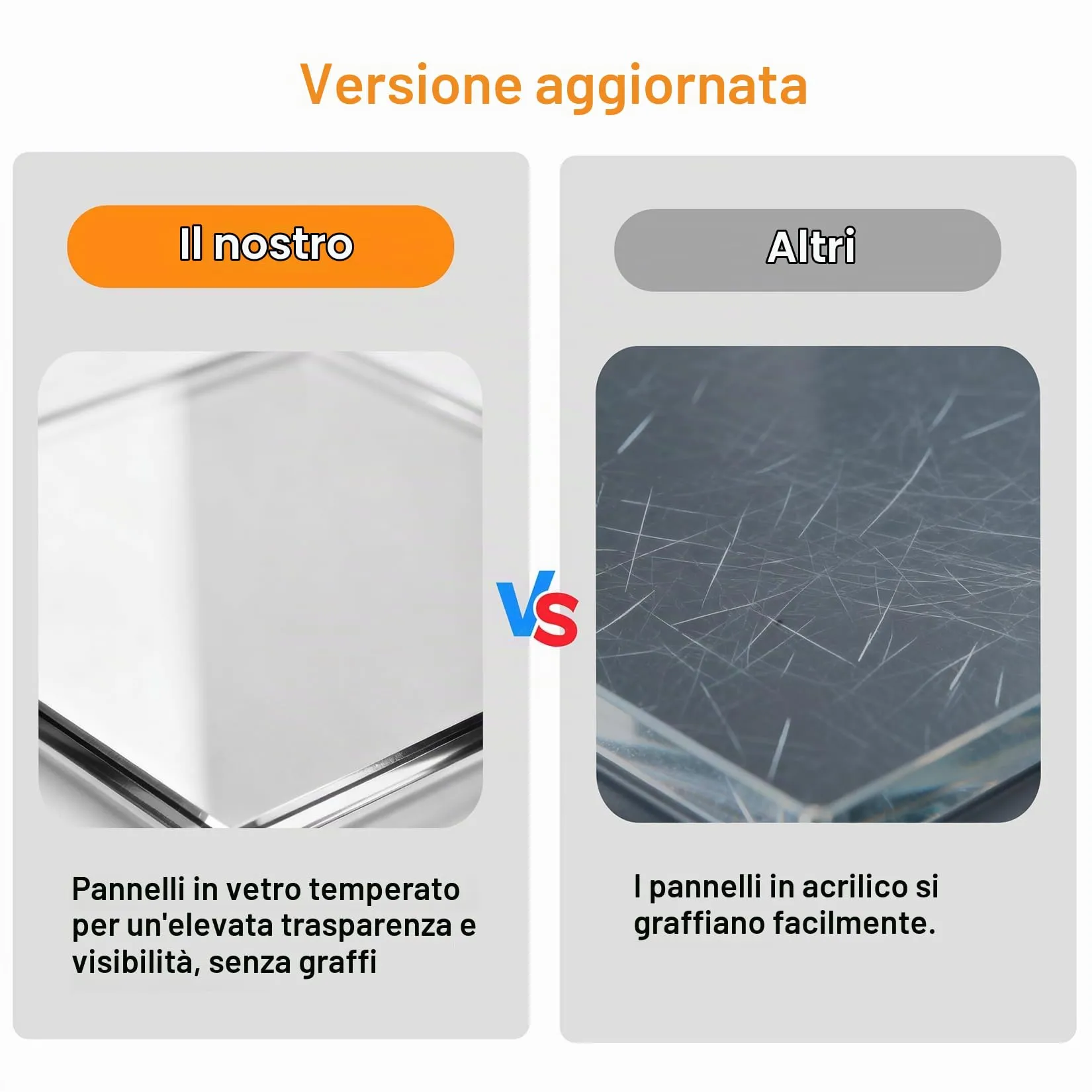 Gabbia per Criceti 80x40x40cm Grande in Legno e Vetro Temperato con Luce - immagine 8