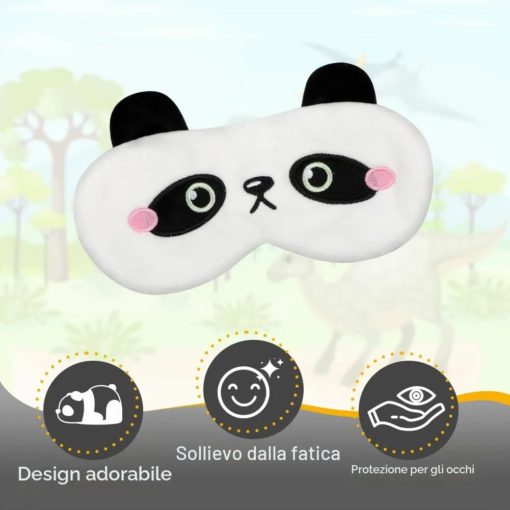Alaoo Cuscino da Viaggio per Bambini, con Benda sull'occhio,Panda - immagine 6