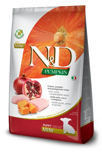 N&d pumpkin dog pollo e melograno puppy mini 2,5 kg - immagine 1