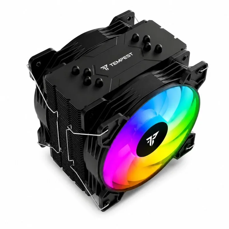 Ventola CPU Tempest Cooler 4Pipes 2x120mm RGB Nera - immagine 1