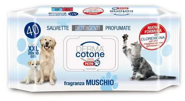 Dermacotone salviettine pet muschio bianco 40 pezzi - immagine 1
