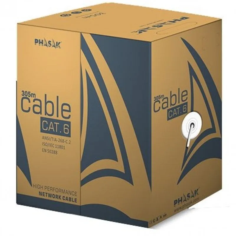 Cavo di rete Phasak Coil RJ45 Cat.6 FTP 305m Grigio - immagine 1