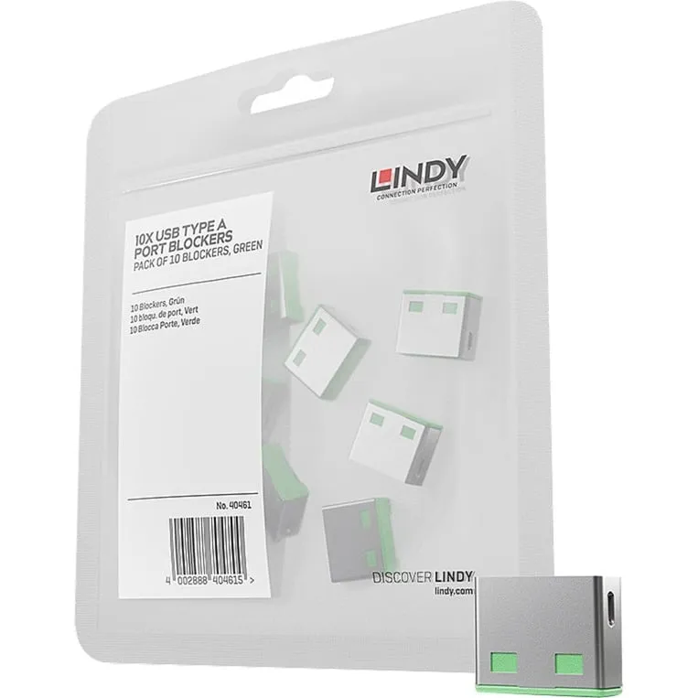 40461 clip sicura Bloccaporte USB tipo A Verde Acrilonitrile butadiene stirene (ABS) 10 pz, Protezione contro il furto - immagine 1