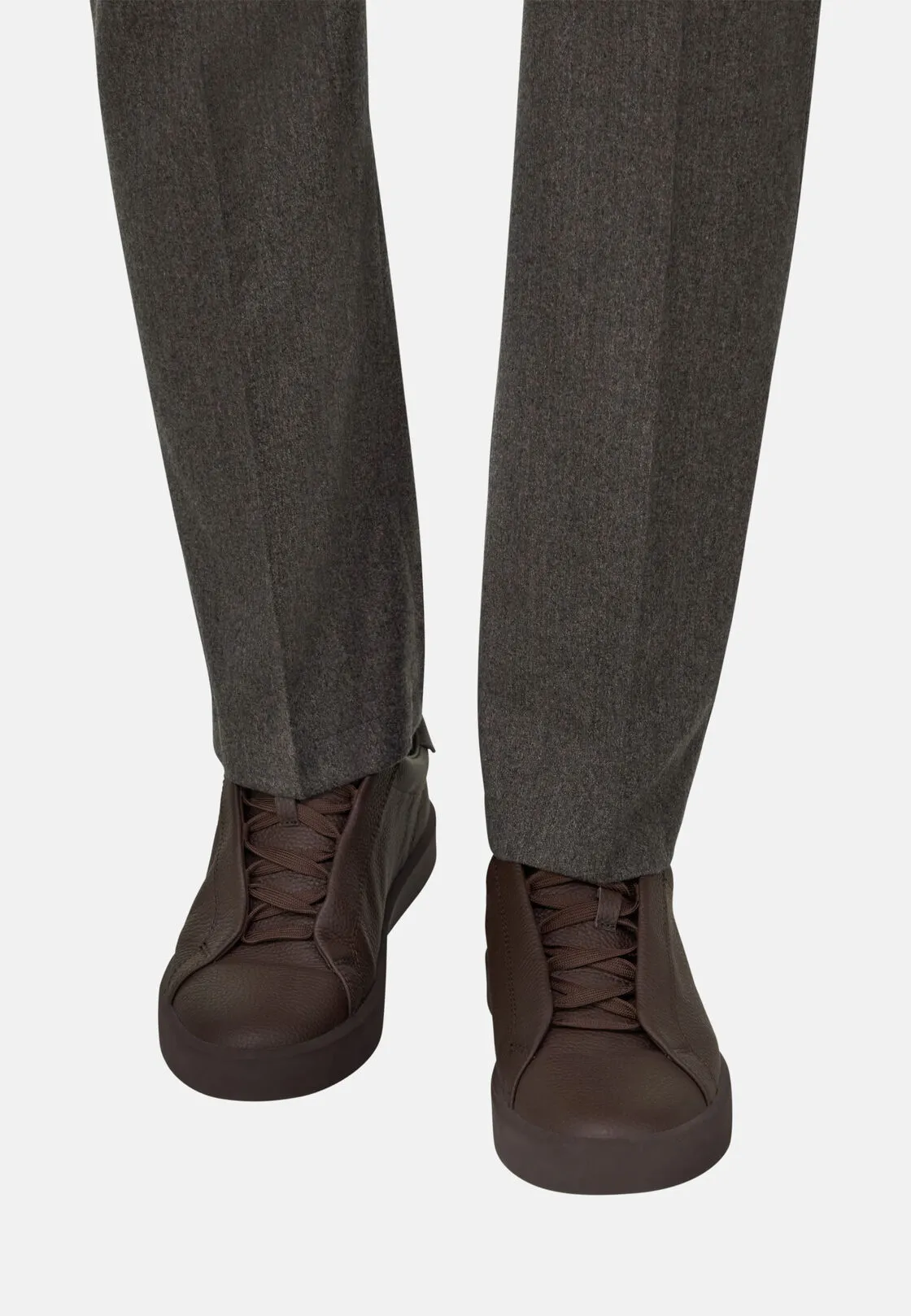 Boggi, Sneakers Essence In Pelle Bottalata, Uomo, Marrone scuro, Taglia: 41-7 - immagine 2