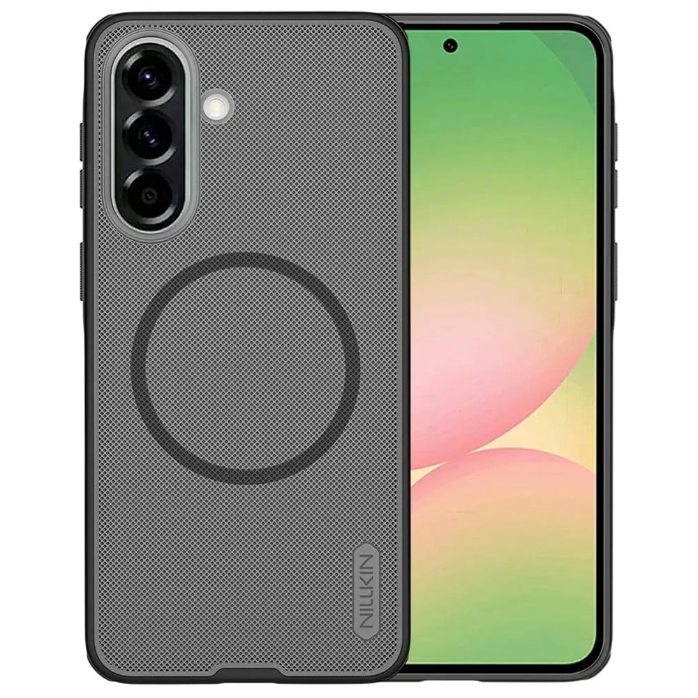 Custodia MagSafe per Samsung Galaxy A57 5G, Nillkin, Super Shield Pro, Nera Trasparente Satinata - immagine 1