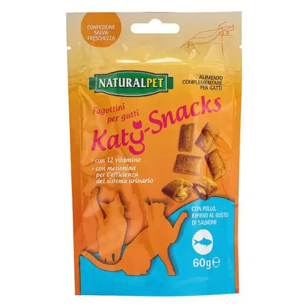 NaturalPet Fagottini ripieni Cat Adult 60 gr Pollo e salmone - immagine 1