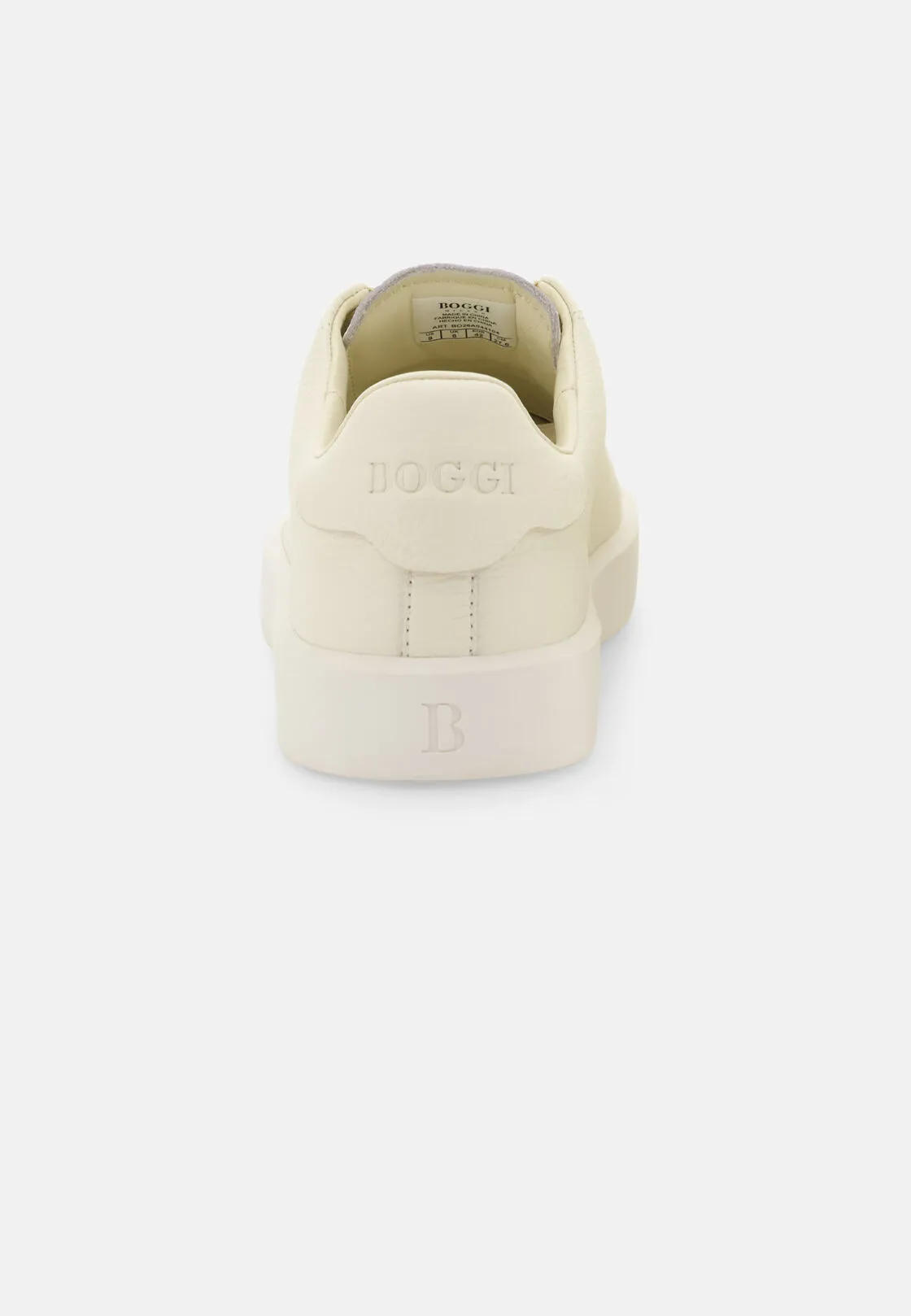 Boggi, Sneakers Essence In Pelle Bottalata, Uomo, Bianco, Taglia: 43-9 - immagine 5