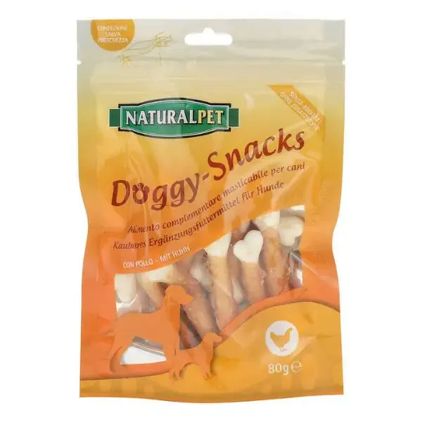 NaturalPet Doggy Snacks per cani 80 gr Ossa pollo e calcio (scadenza: 30/01/2027) - immagine 1