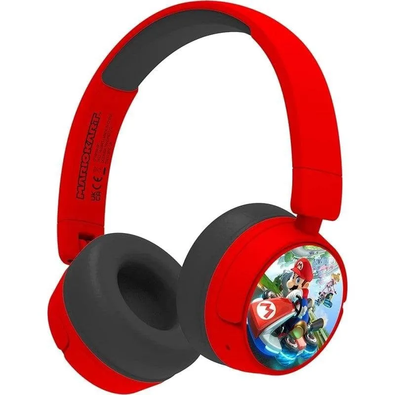 Auricolari Blade Mario Kart wireless e cablati Bluetooth Gaming Bambini Pieghevoli Rossi - immagine 1
