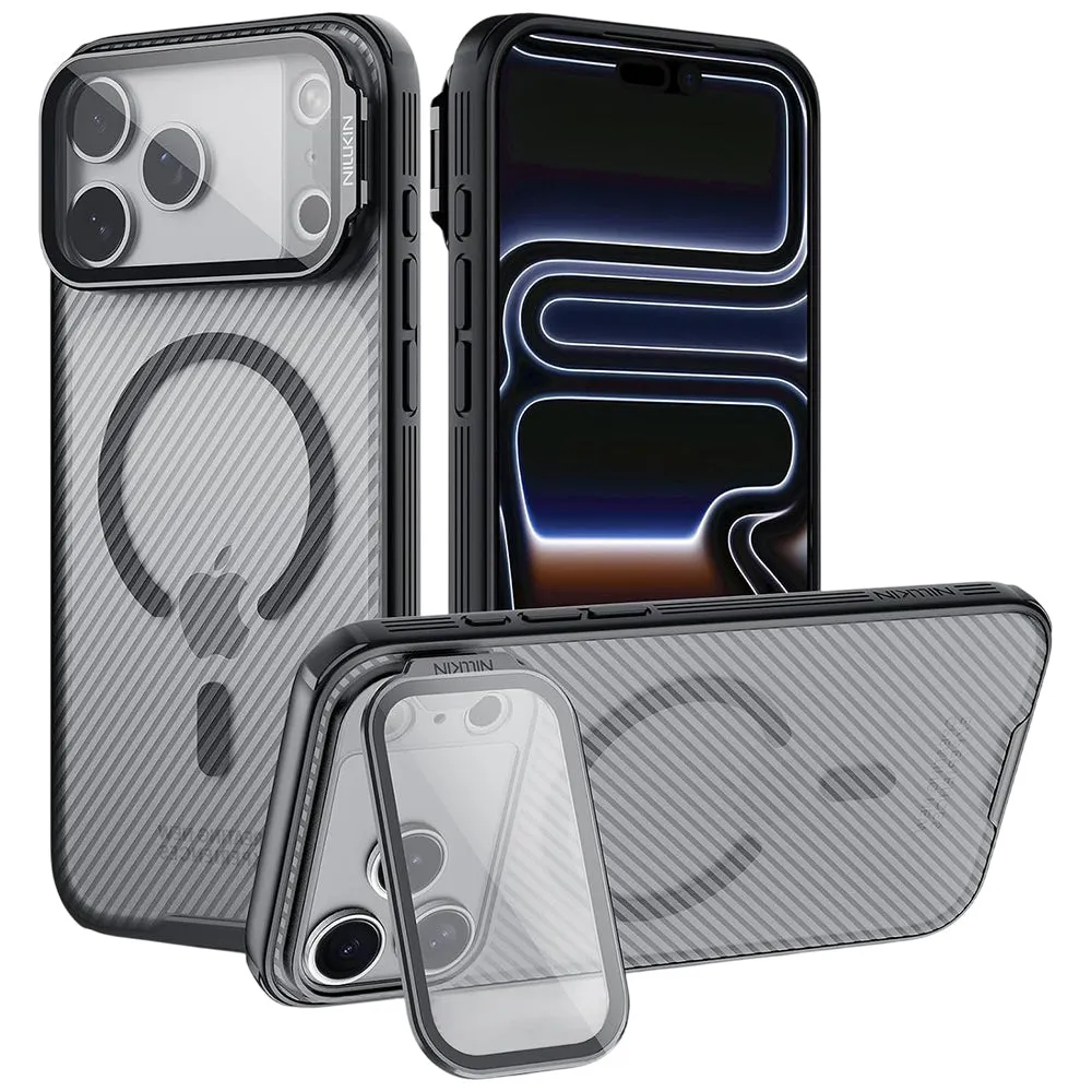 Custodia MagSafe per Apple iPhone 18 Pro / 17 Pro, Nillkin, CamShield Prop, Nera Trasparente - immagine 1