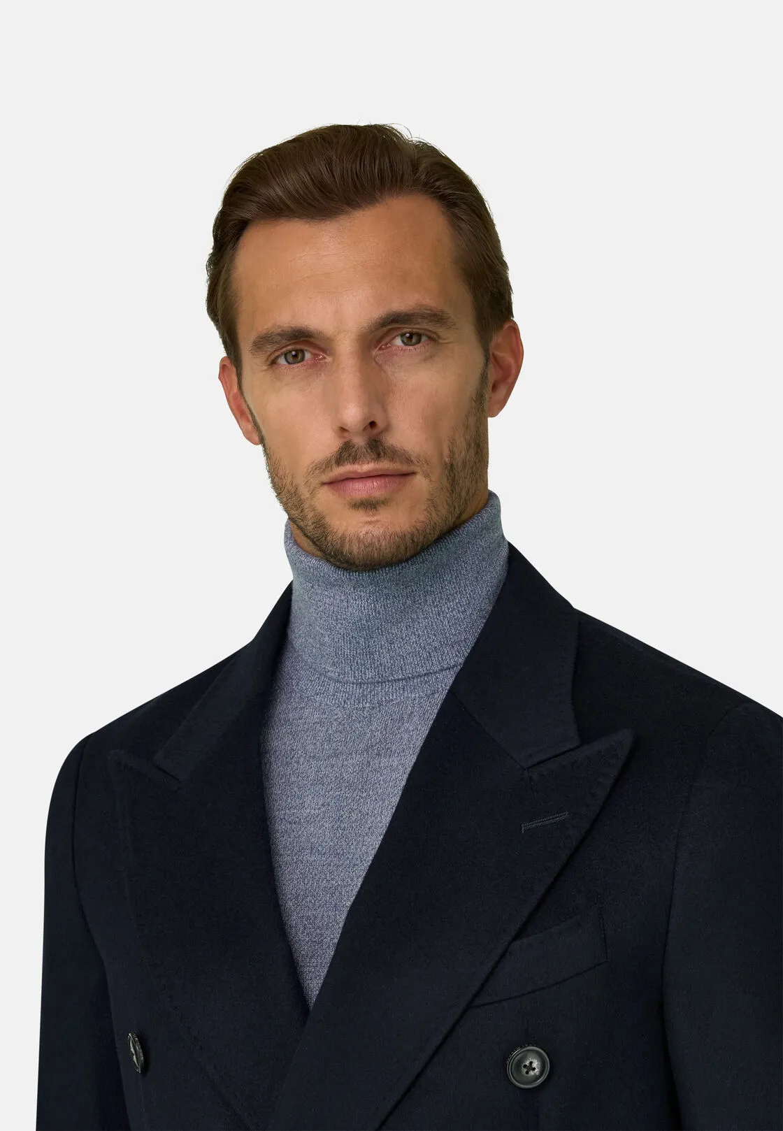 Boggi, Cappotto In Puro Cashmere Doppio Petto, Uomo, Navy, Taglia: 52 - immagine 3