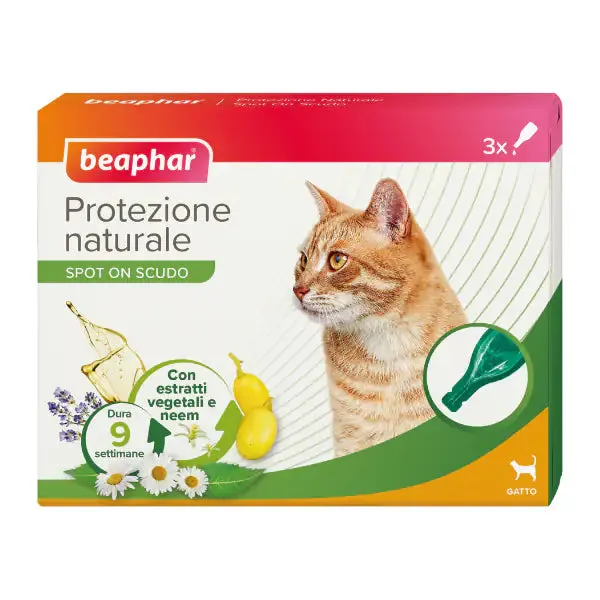 Beaphar Protezione Naturale Spot On 3 pipette peso 2-8 kg - Antiparassitario per gatti - immagine 1
