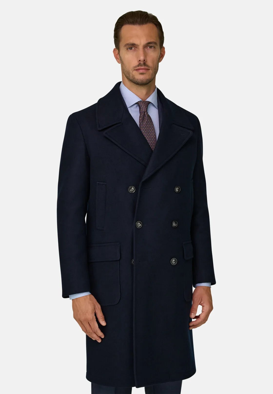 Boggi, Cappotto Doppio Petto In Lana, Uomo, Navy, Taglia: 52 - immagine 1
