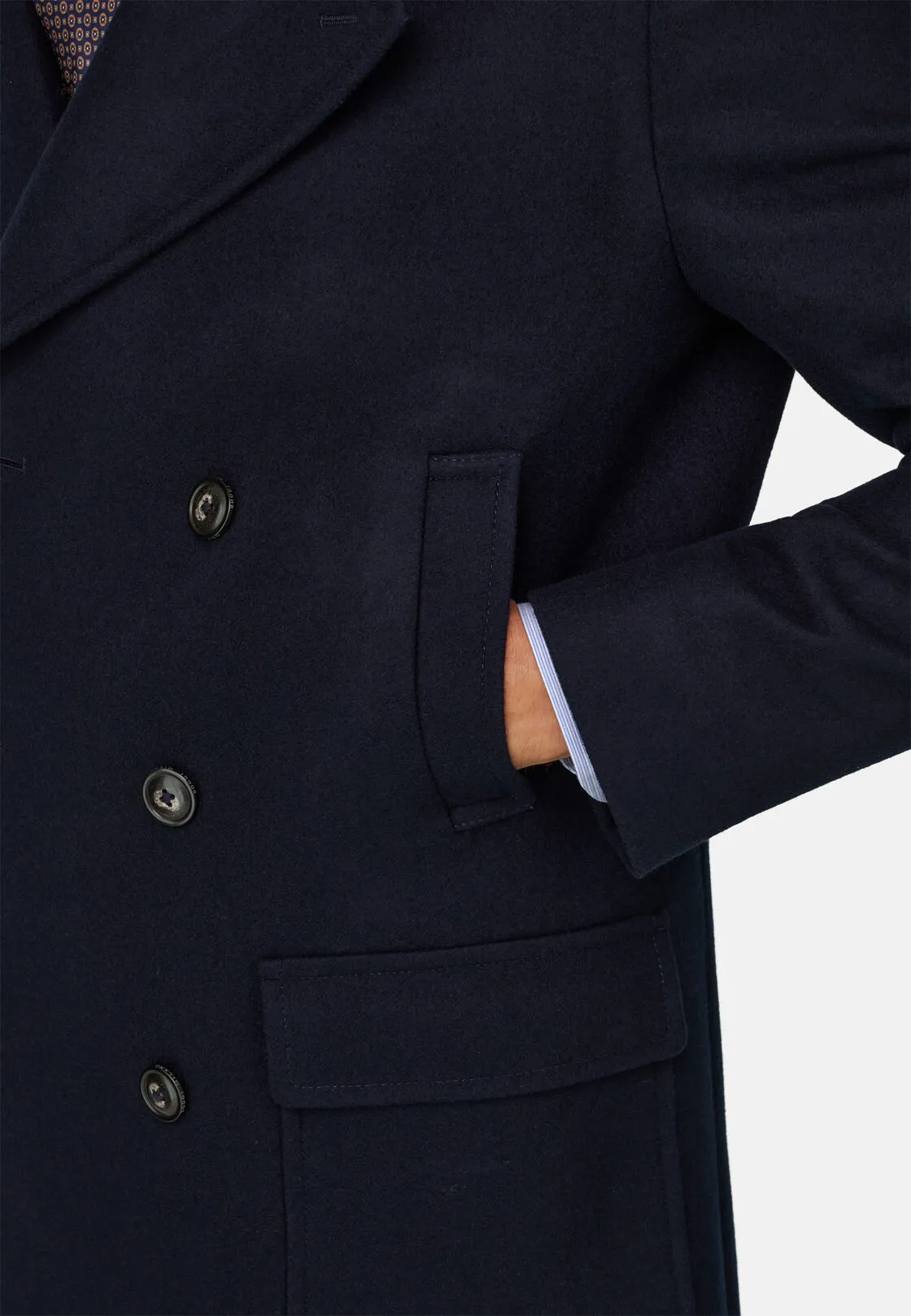 Boggi, Cappotto Doppio Petto In Lana, Uomo, Navy, Taglia: 52 - immagine 3