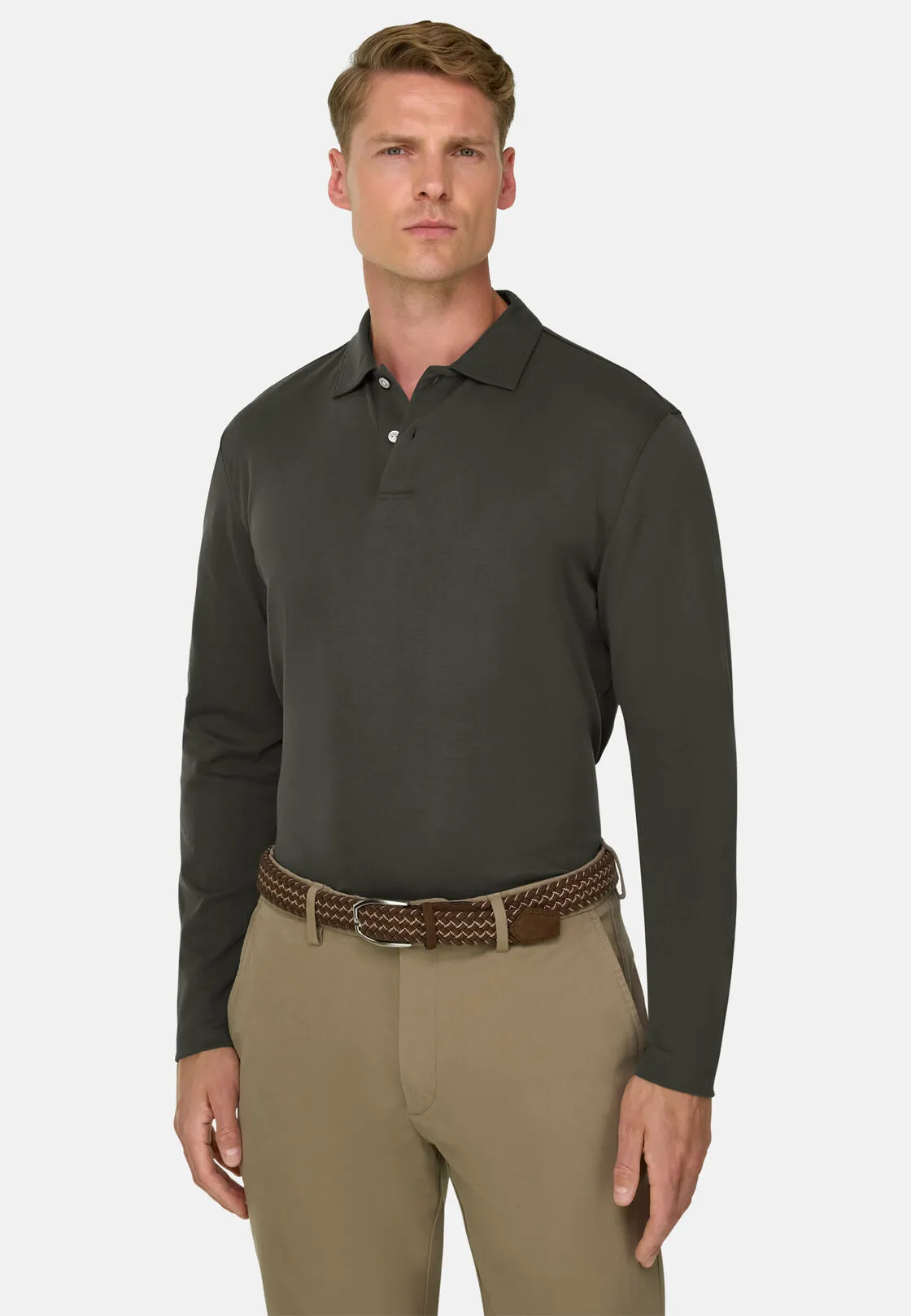 Boggi, Polo In Jersey Misto Cotone S. Cafè®, Uomo, Militare, Taglia: XXL - immagine 1