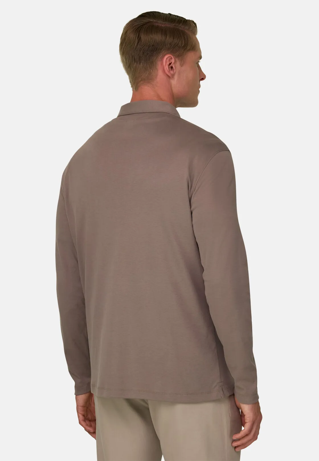 Boggi, Polo In Jersey Misto Cotone S. Cafè®, Uomo, Taupe, Taglia: XL - immagine 4